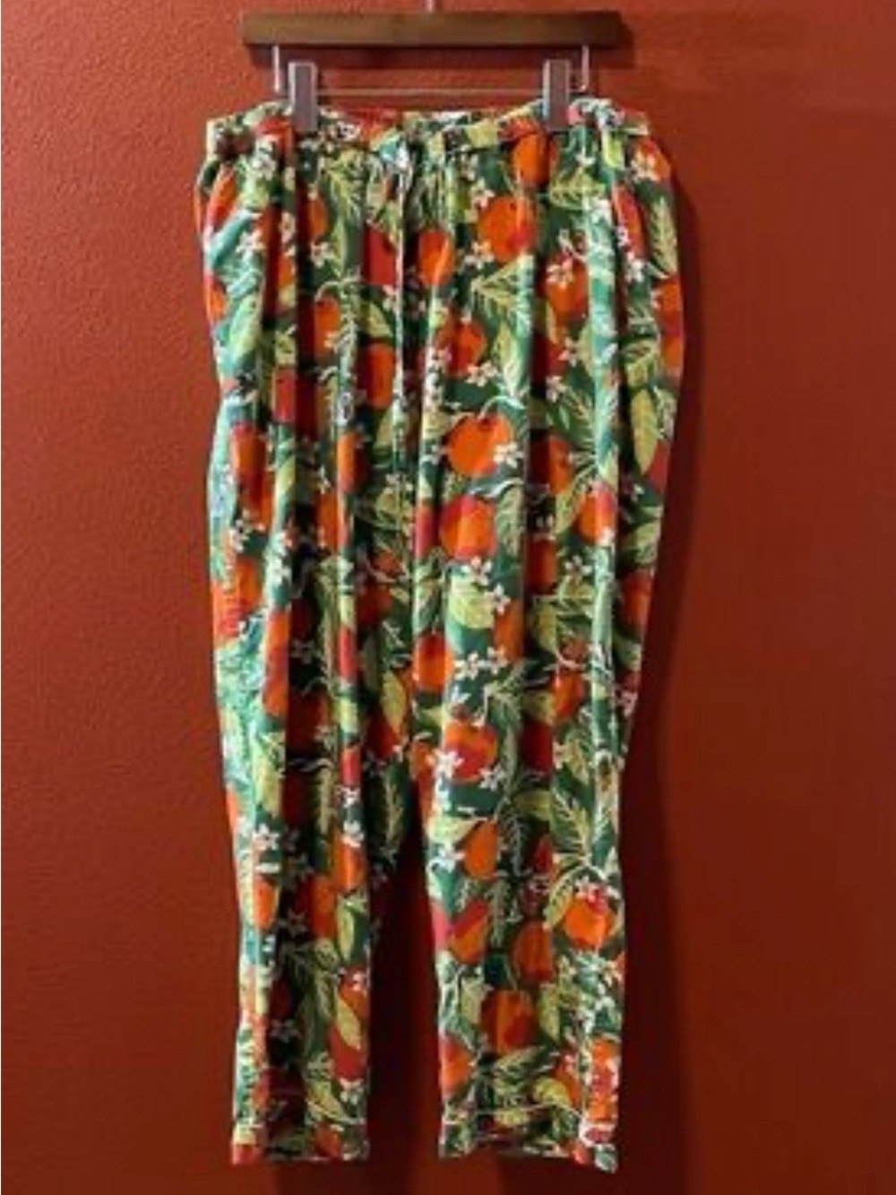 Printfresh Orange & Green Botanical Relaxed Joggers
